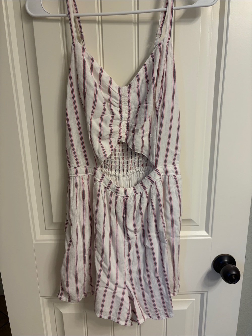 Hollister Striped White Blue Red Sleeveless Romper